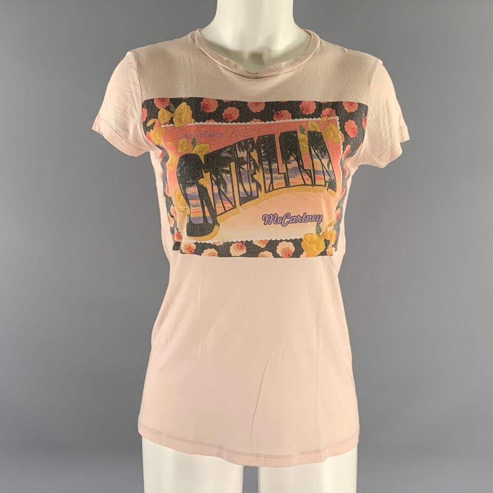 STELLA McCARTNEY Size 4 Pink Floral T Shirt Shirt